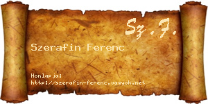 Szerafin Ferenc névjegykártya