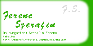 ferenc szerafin business card